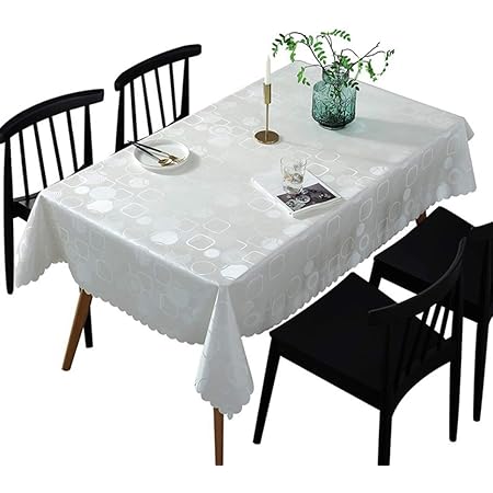 Amazon テーブルクロス 北欧 撥水 テーブルクロス おしゃれ モダン 擦り傷防止 長方形 カラー 135 180 ホワイト 撥油 防汚 エレガント ヨーロッパ 高級感 ロマンチック 滑り止め付き 拭きやすい ティーテーブル ダイニングテーブルカバー テーブルクロス オンライン通販