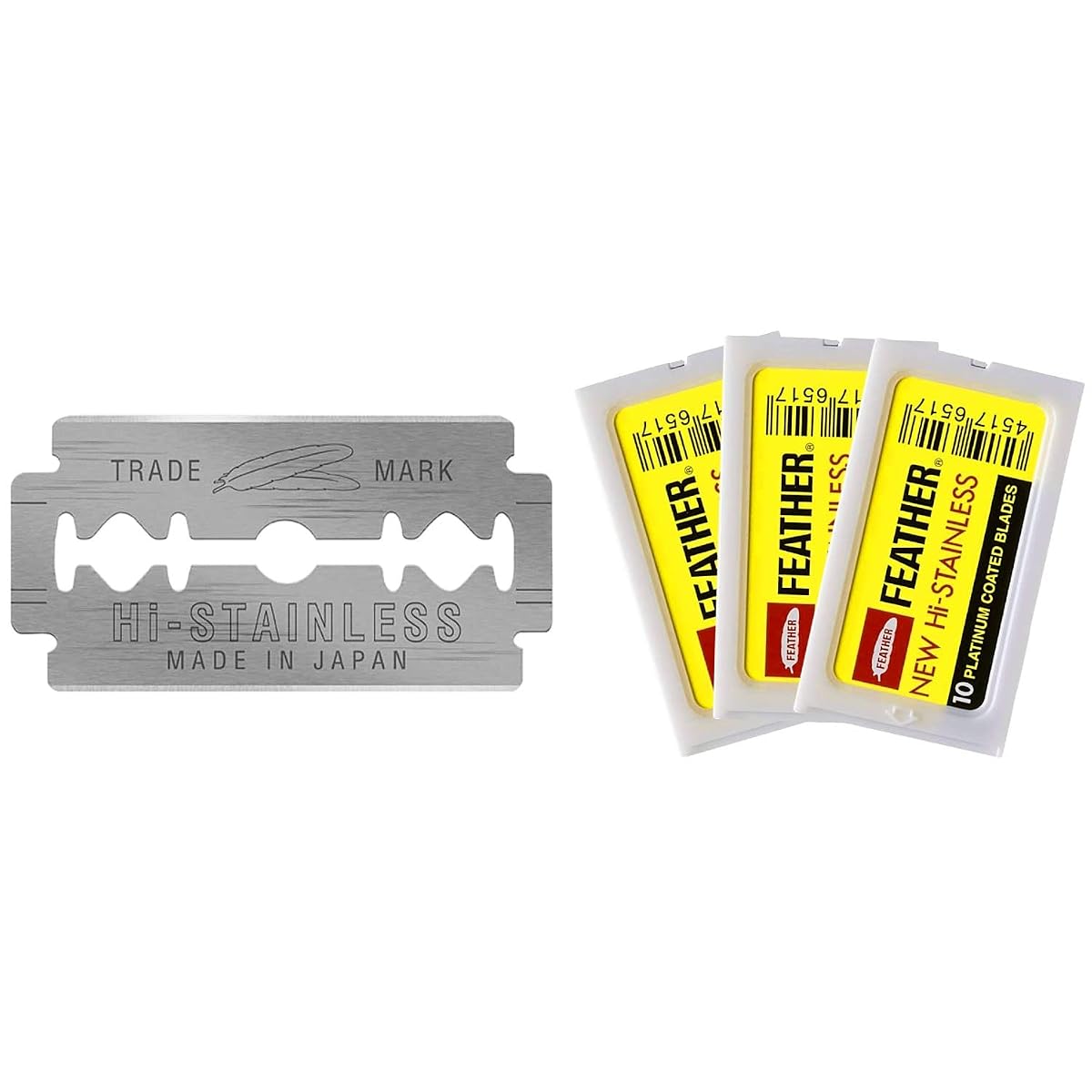 Feather Hi-Stainless Platinum Double Edge Razor Blades 30 Ct