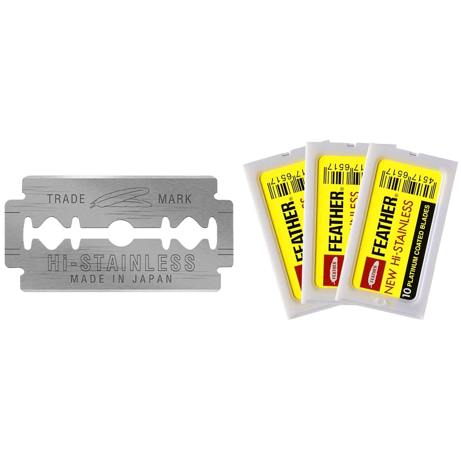 Feather Hi-Stainless Platinum Double Edge Razor Blades 30 Ct
