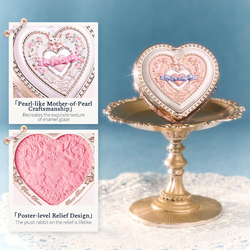 Flower Knows Bunny Garden Embossed Blush,Talc-Free Bright Pink Satin Powder Blush,Highly Pigmented,Buildable & Blendable Formula,Radiant Cheek Color for a Lively Glow,Gift-Worthy(S01 Pink Doll) - Image 3