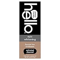 Vista 1 de hello Epic Whitening Pasta de Dientes de Carbón Sin Flúor, Pasta de Dientes de Carbón Activado con Aceite de Coco, Blanquea los Dientes