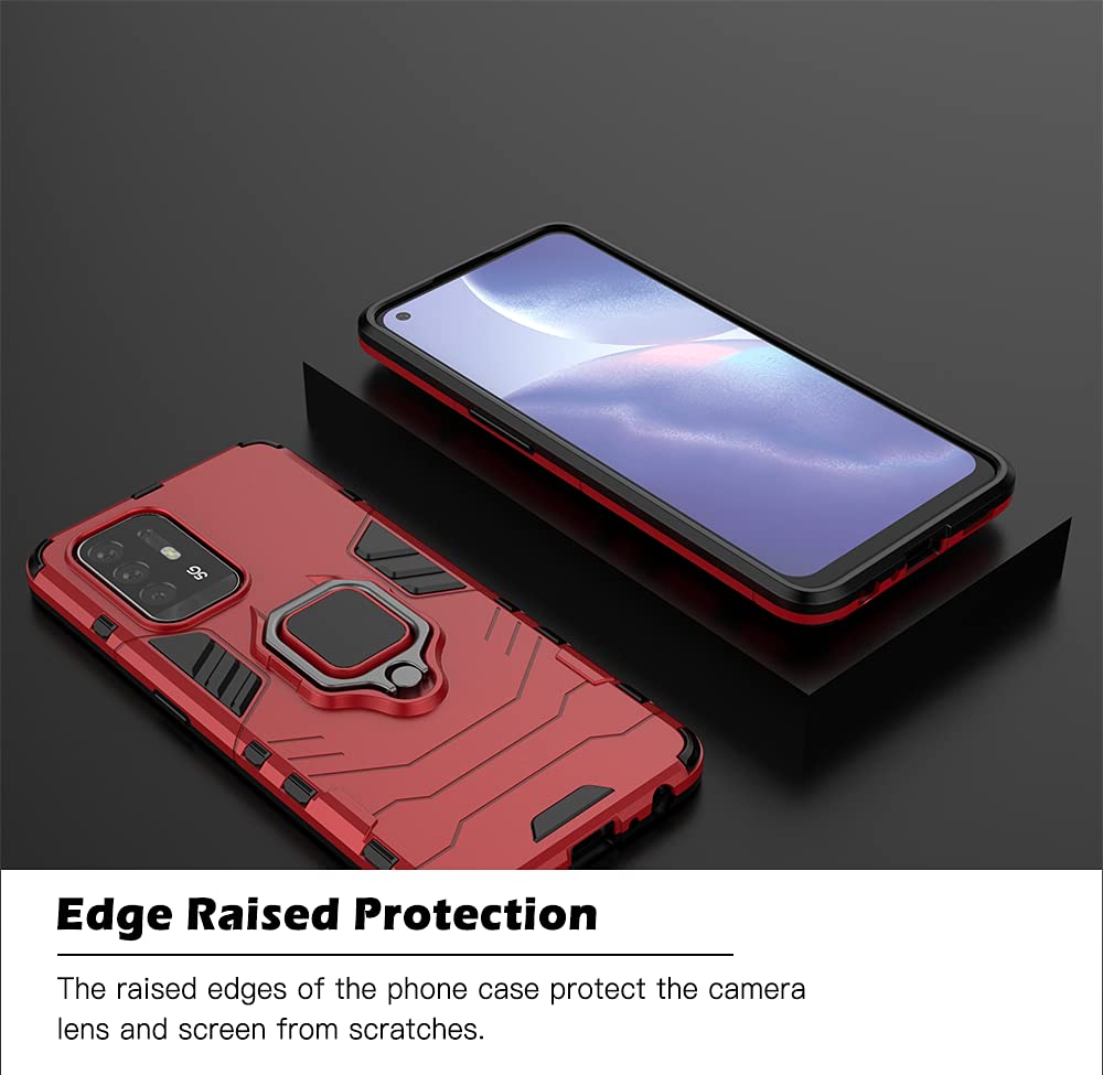 DOINK Cover Armor per Oppo A15, Custodia TPU+PC Antiurto con Anello