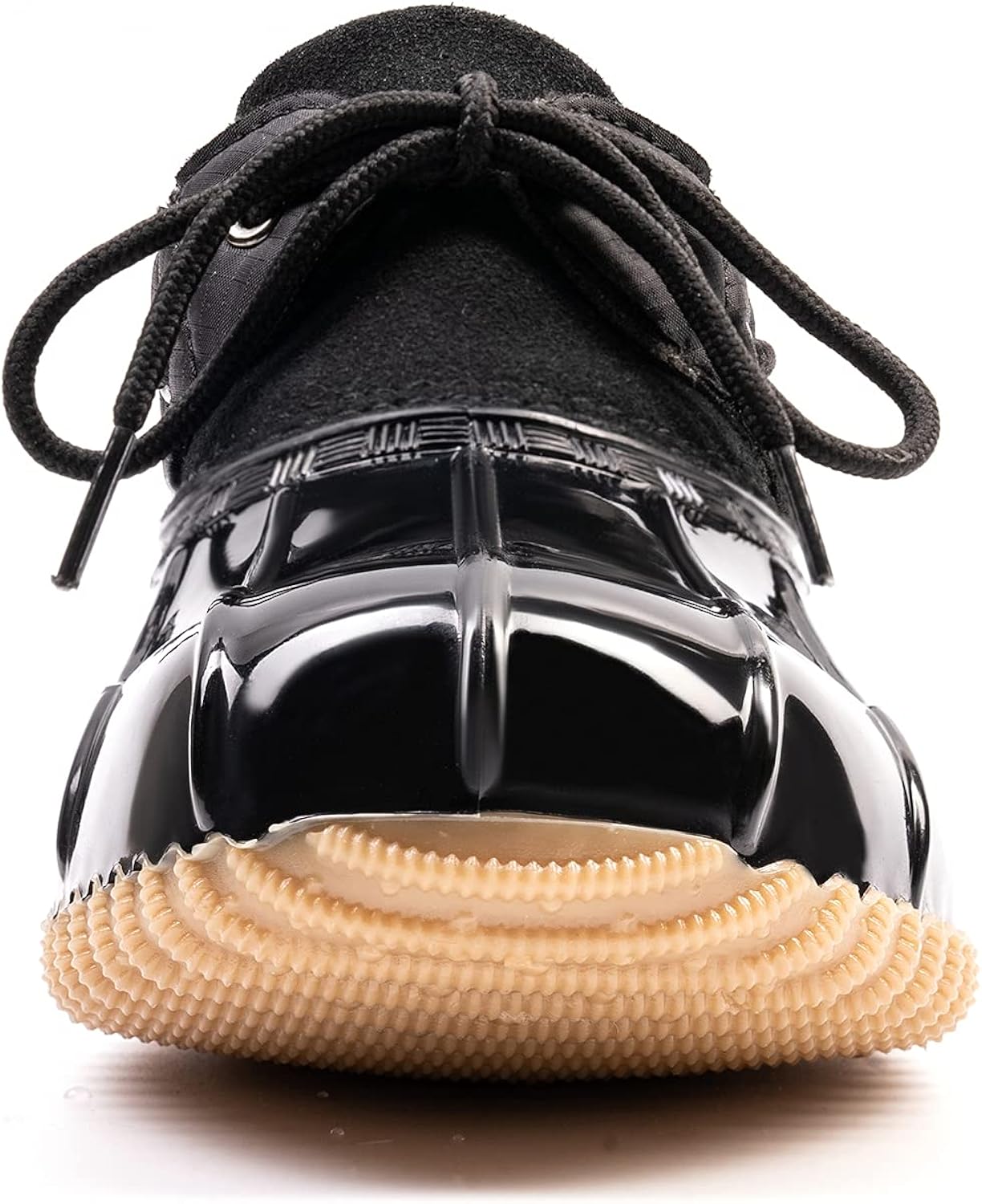 LALA IKAI Women's Waterproof Duck Boots Lace Up Fur Lining Rain Boot