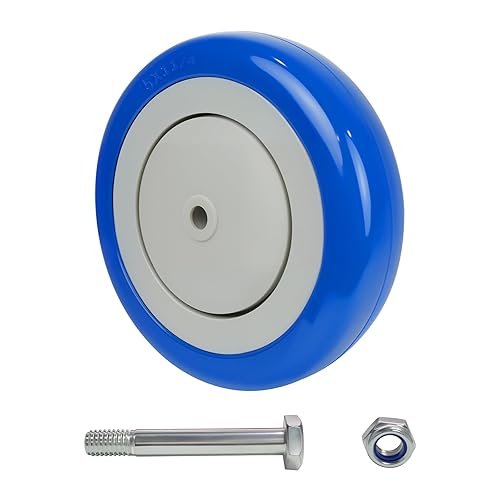 Miniatura 16 de Ruedas de Repuesto de 5" para Carrito, Ruedas de Carrito de Compras de Poliuretano con Eje de 5/16", Cada Rueda Soporta 350 libras