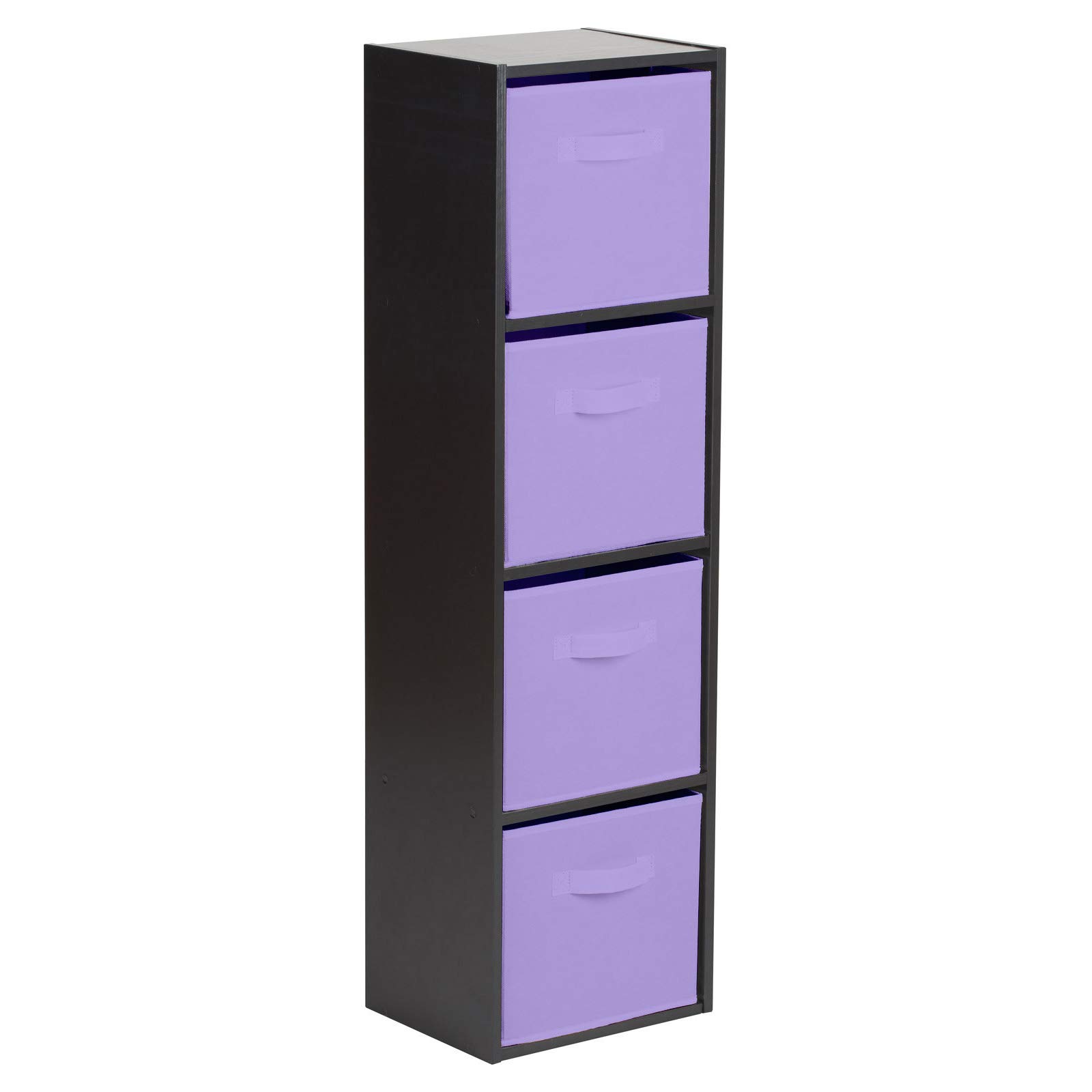 Hartleys 4 Tier Black Cube Unit - Choice of Storage Boxes