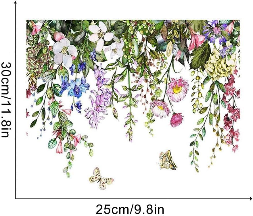 Plant Leaves Toilet Lid Stickers, Removable Vinyl Botanical Flower Toilet Seat Cover Decal,Self-Adhesive Bathroom Wall Sticker Green Leaf Floral Toilet Lid Decals DIY Removable Waterproof Sticker