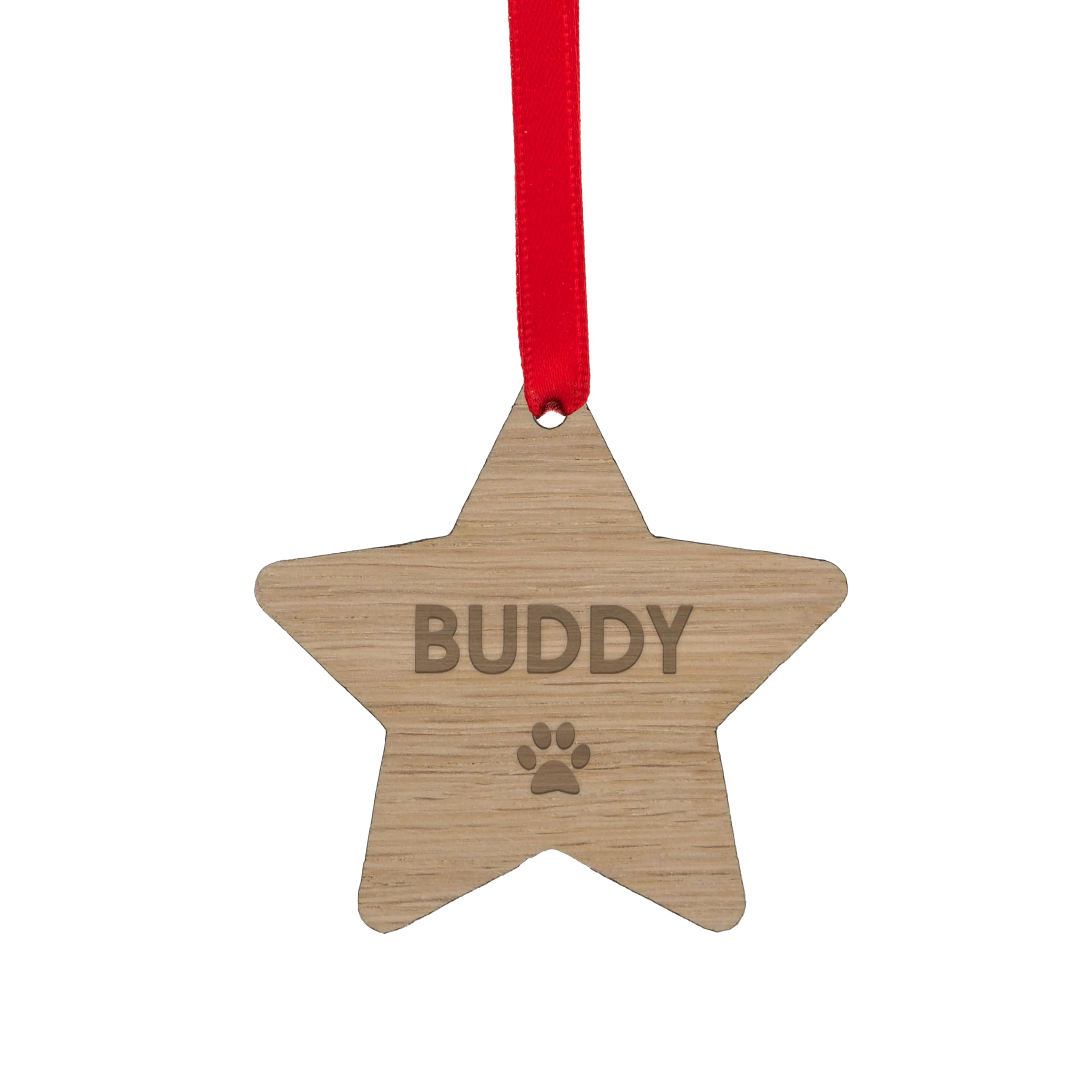 Personalised Pet Christmas Bauble - Personalized Xmas Tree Decorations for Dog Cat - Unique Engraved Wooden Ornament