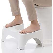 Albert Austin Toilet Stool 35  Position, Plastic Bathroom Step Stool with Non-Skid Feet, Compact & Portable Stools for Posture and Daily Bathroom Use