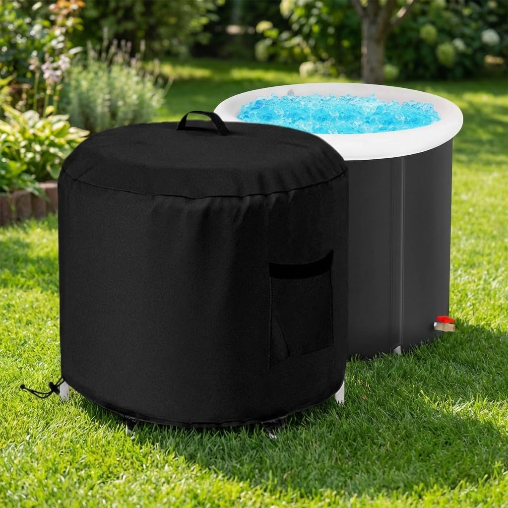 Portable Bath Tub Cover, With Ribbon Handle, Waterproof Laminated Undercoating And Reinforced Seams, For Ice Bath Tubs (210D)