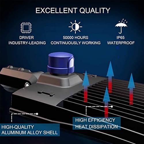 Miniatura 4 de OSTEK Luz LED de estacionamiento de 300 W, 5000K 42000LM luz LED para caja de zapatos con fotocélula del atardecer al amanecer, iluminación de área
