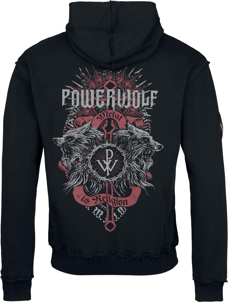 Powerwolf Logo Männer Kapuzenpullover schwarz/dunkelrot Band-Merch, Bands