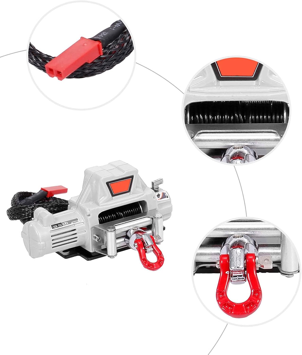 mewmewcat Compatible with 1/10 RC Car Automatic Winch RC Winch RC Car Decoration Simulated Accessories for HSP Redcat Axial SCX10 D90 HPI RC Crawler,1/10 RC Car