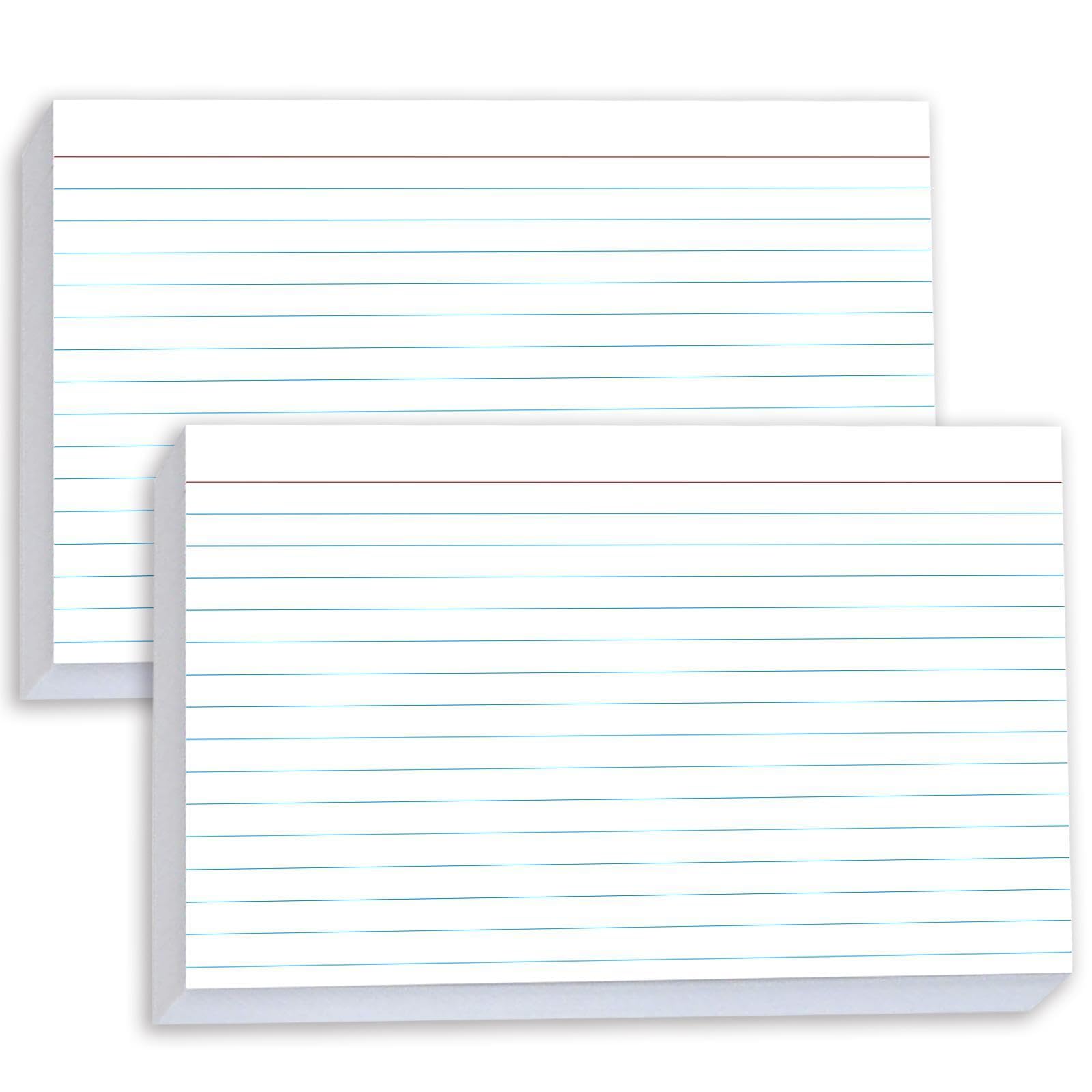 100 Pcs Index Cards 5x8 Ruled - Pinovk Flash Cards for Studying, White Index Cards, File Note Cards, Study Cards, Flash Cards, Study Cards, Lined