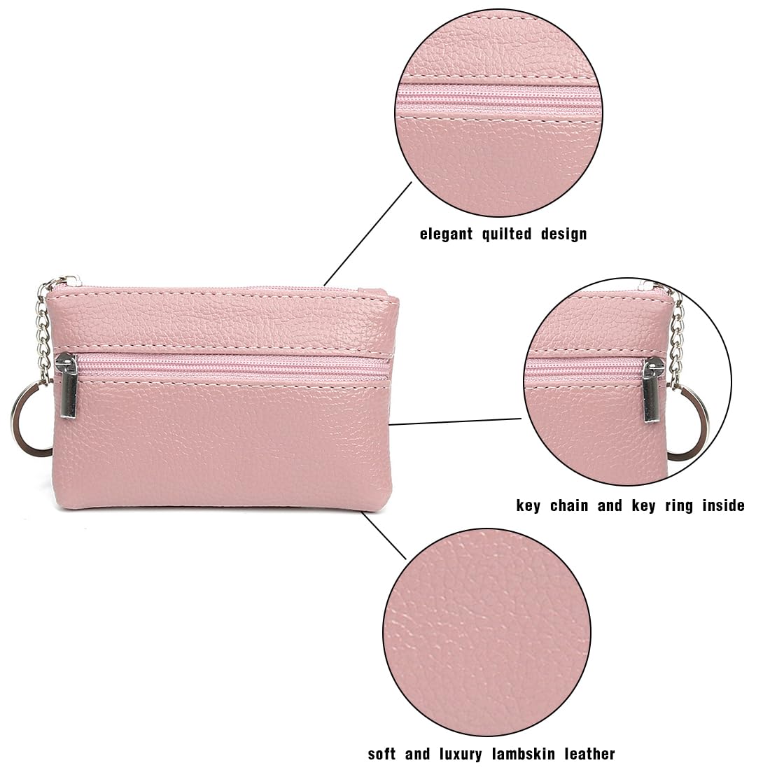 2PCS Noir Mini Porte-Monnaie Cuir, Mini Portefeuilles