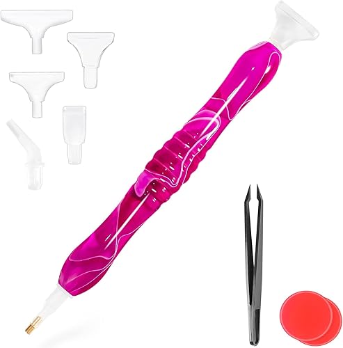 Miniatura 7 de RovyFota Bolígrafo de pintura de diamante actualizado con puntas de rosca de tornillo, 13 bolígrafos de arte de diamante, bolígrafos de pintura de