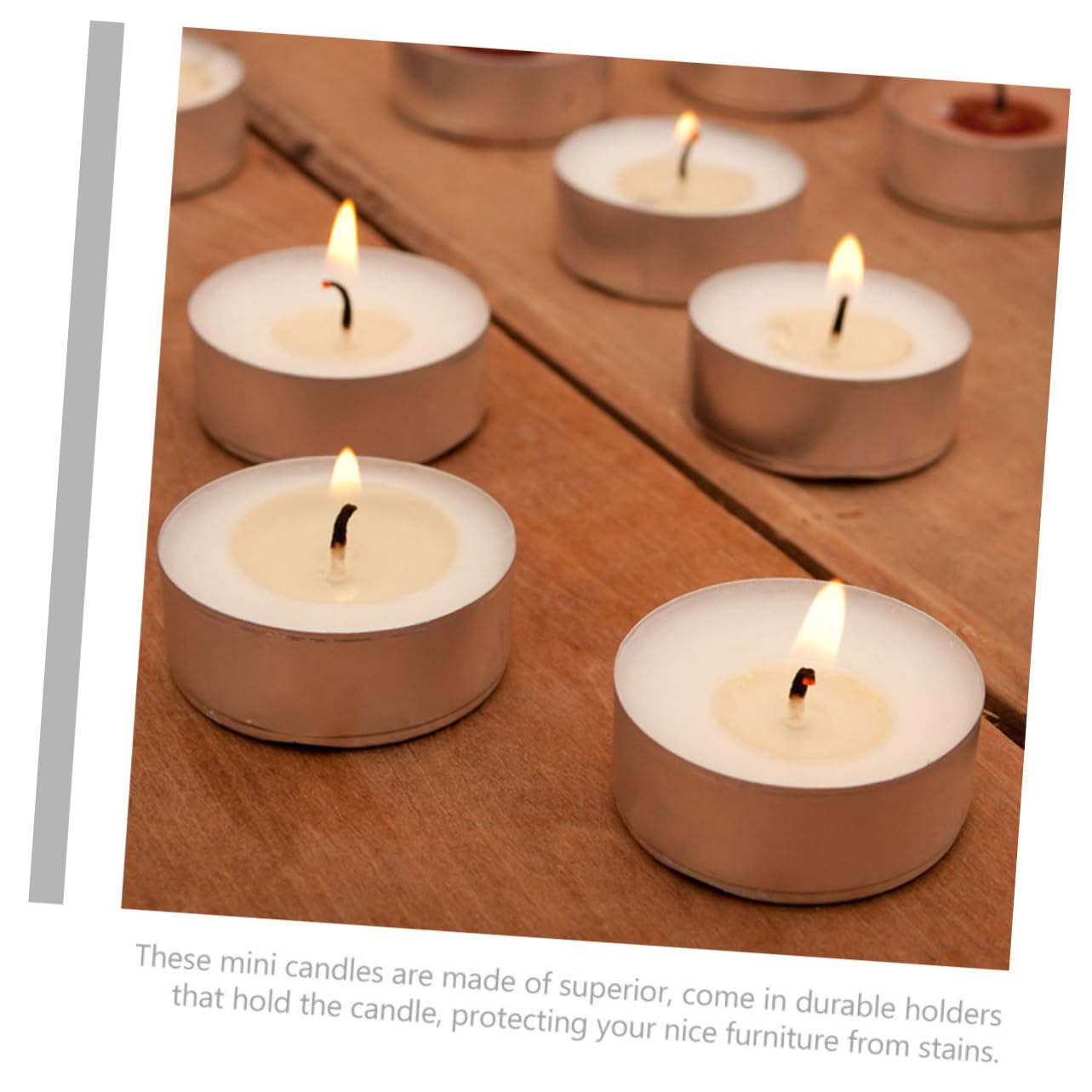 Velas de Té Redondas sin Humo Base de Aluminio 100 Unidades, Color Claro, de Larga Duración, Hogar y Salón de Té