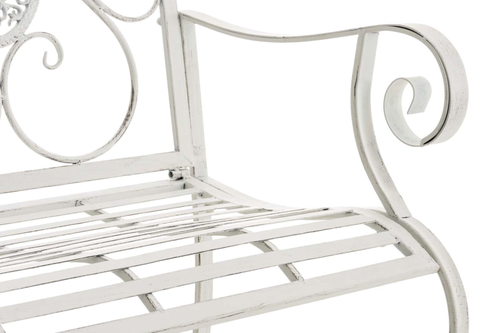 CLP Set di 2 sedie da Giardino Punjab in Stile Rustico I Sedia in Ferro Laccato I Sedia da Giardino Extra Robusta, Colore:Antico Bianco