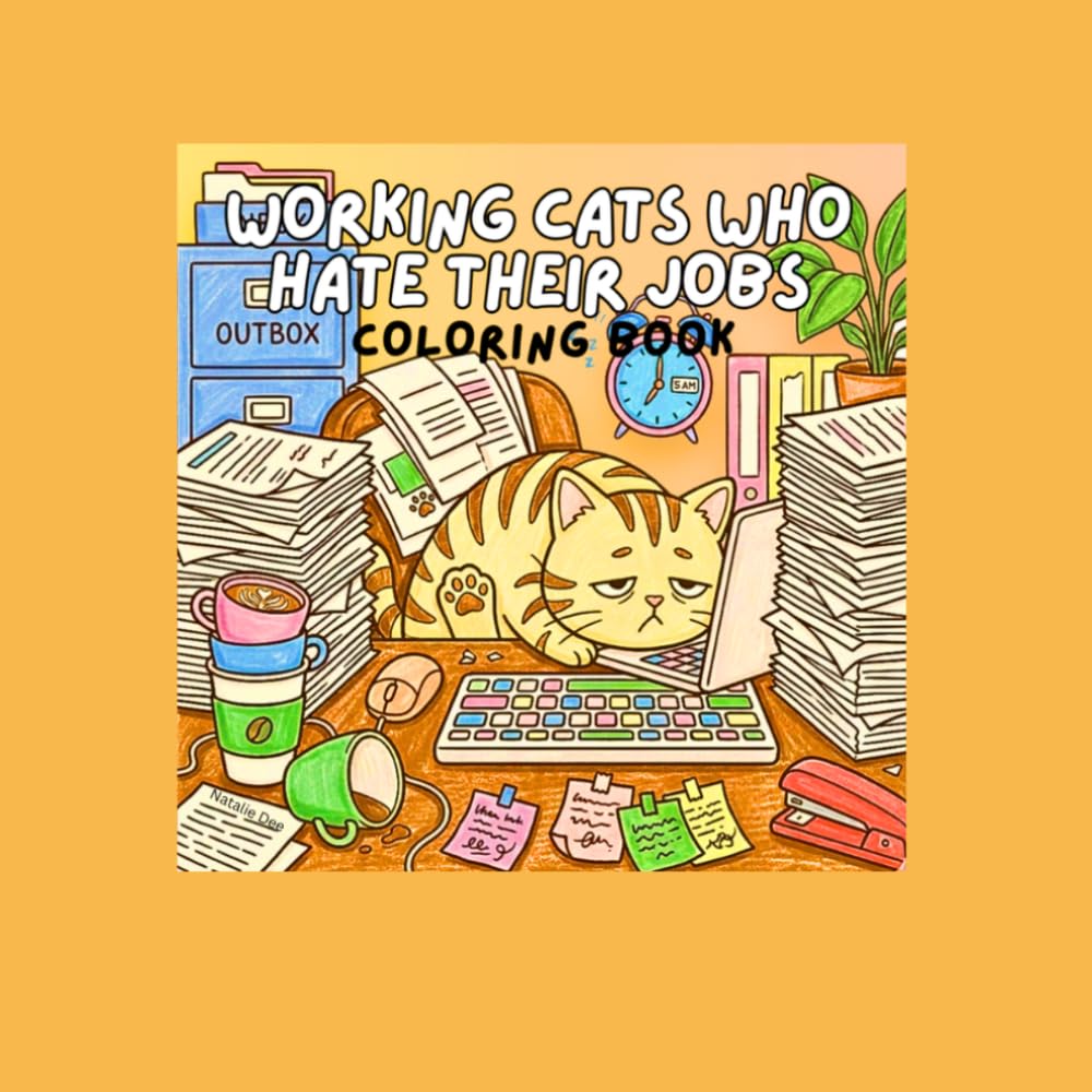 Working Cats Who Hate Their Jobs: Coloring Book
