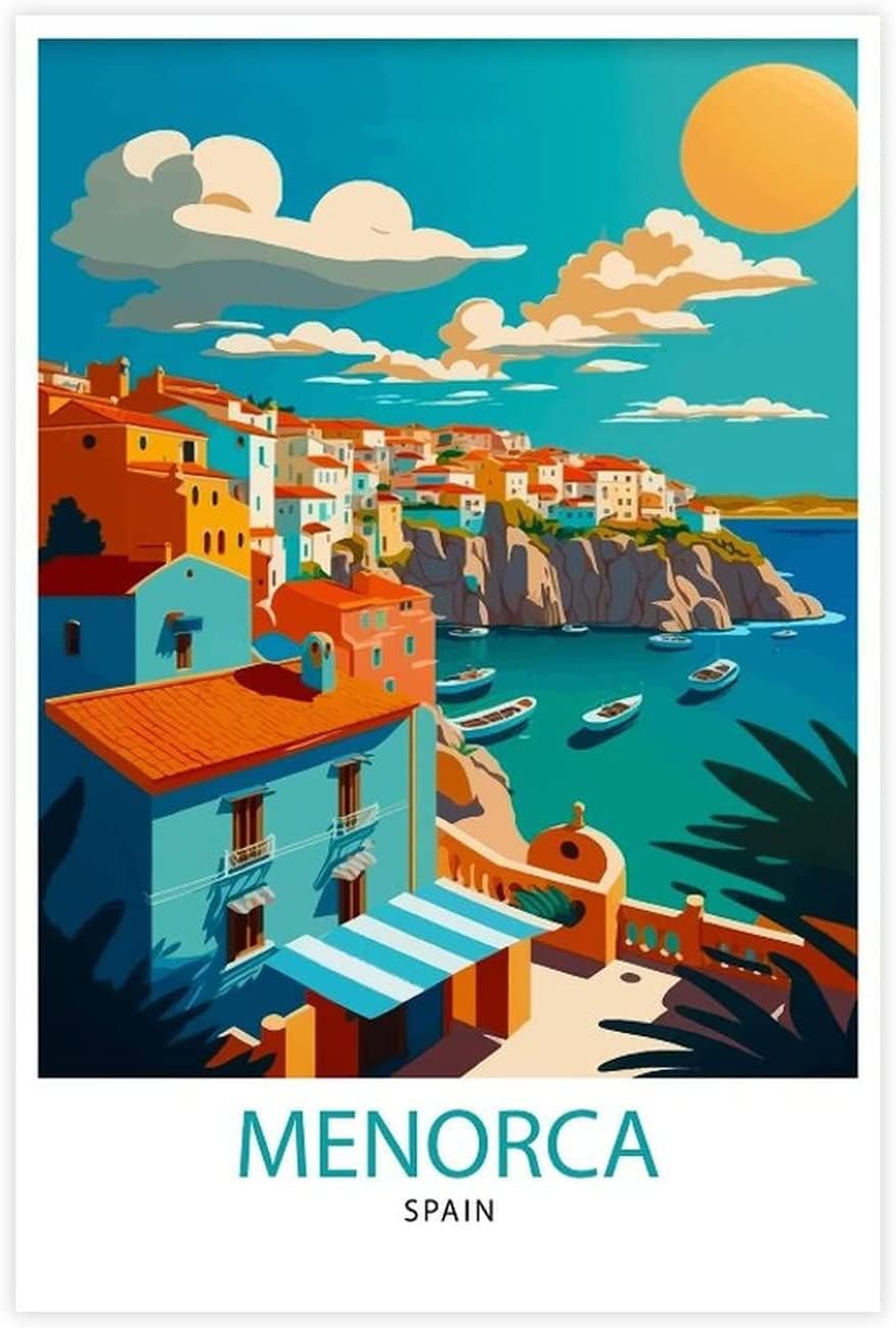 Poster Déco Menorca – Impression Sur Toile 40x60 Cm – Style Vintage – Décoration Murale Salon Chambre - 11