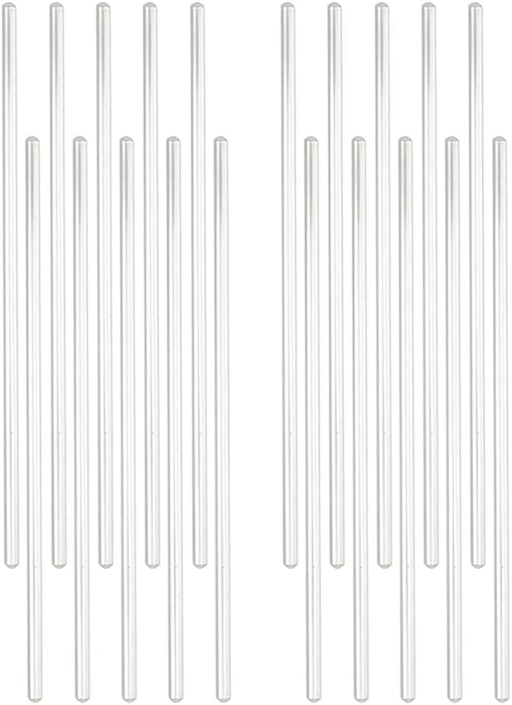 SYOSI 20 Pack Glass Stir Sticks, 5mm Lab Stirring Rod 6 inch Length with Both Ends Round for Science, Lab, Kitchen, Science Education and Stir Hot Cold Beverage