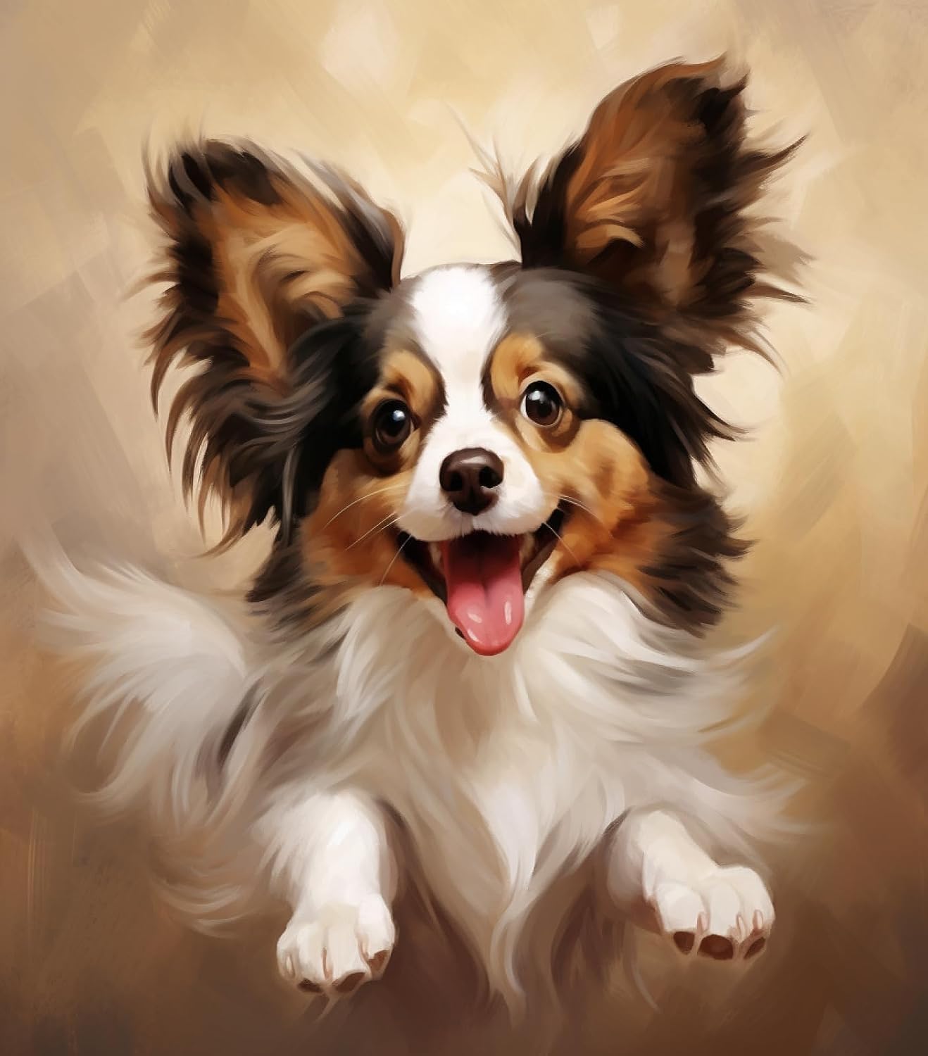 ZMHZMY Paint by Numbers for Adults,Papillon Dog,Paint by Number Kits on Canvas,DIY Oil Paintings for Kids,40x50cm No Frame