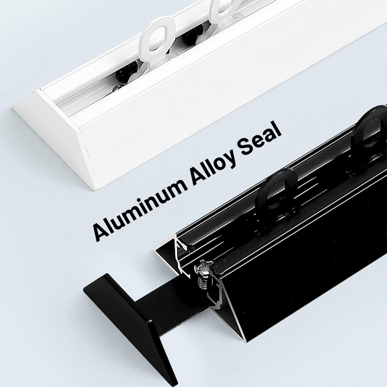 Tringle à rideaux auto-adhésive, 3 m, tringle coulissante en aluminium sans perçage pour salon et chambre à coucher, silencieuse, installation facile, blanc