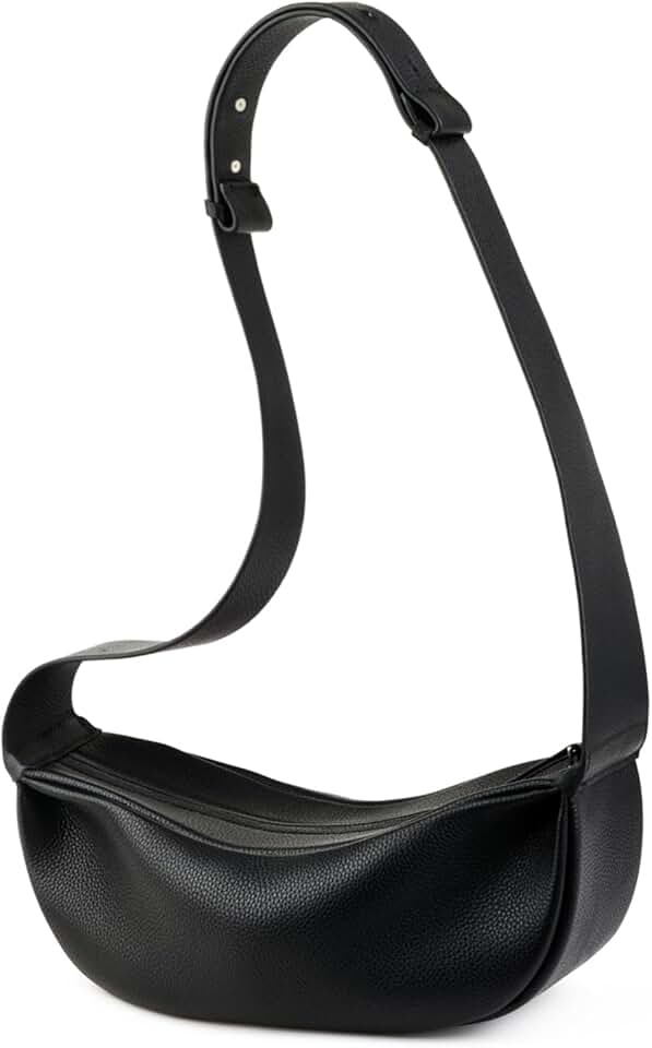 DONNAIN Genuine Leather Sling Bags Crossbody Women, Minimalist Style Casual Chest Bags with Wide Strap