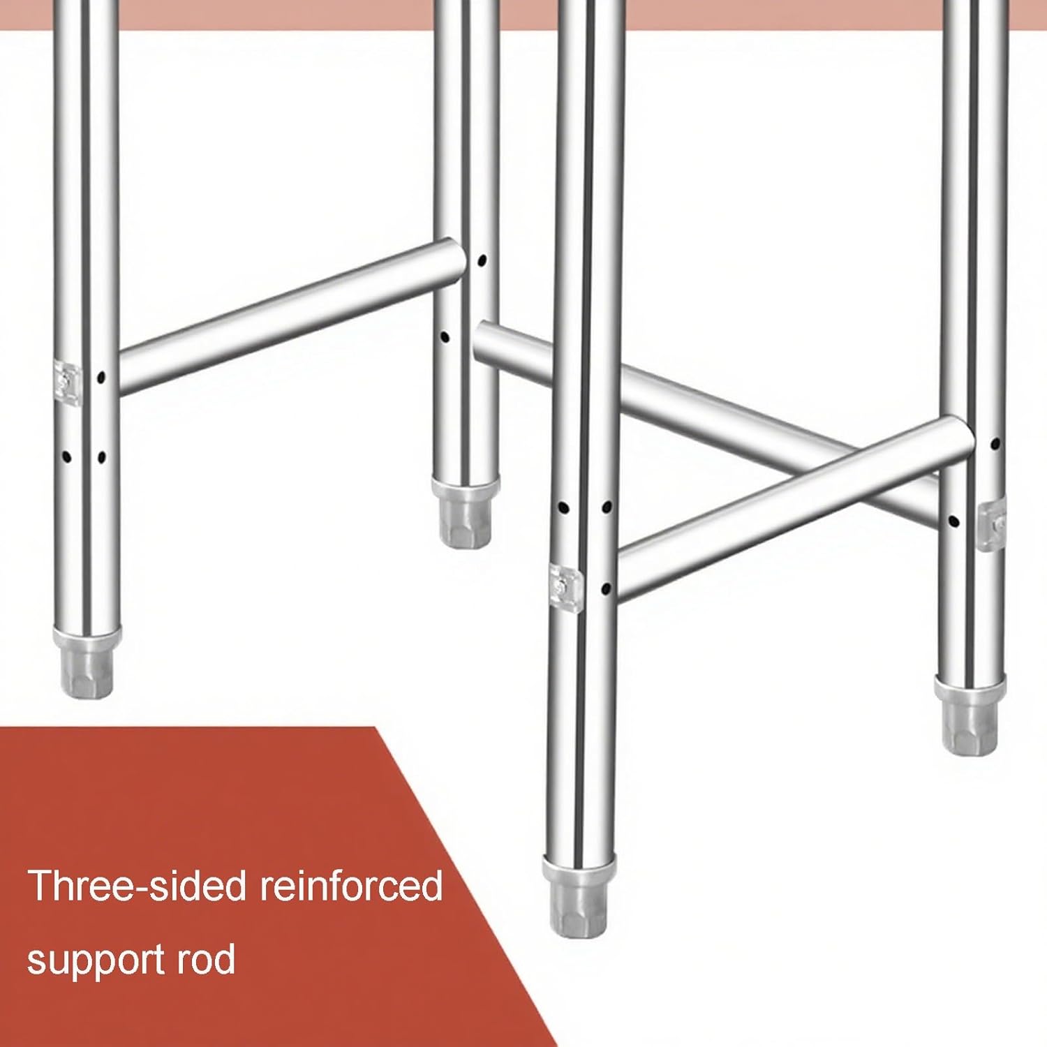 Thickened Stainless Steel Kitchen Work Table Commercial Single-Layer Worktop Cutting and Food Preparation Open Storage Rack at The Bottom 23.6x31.5