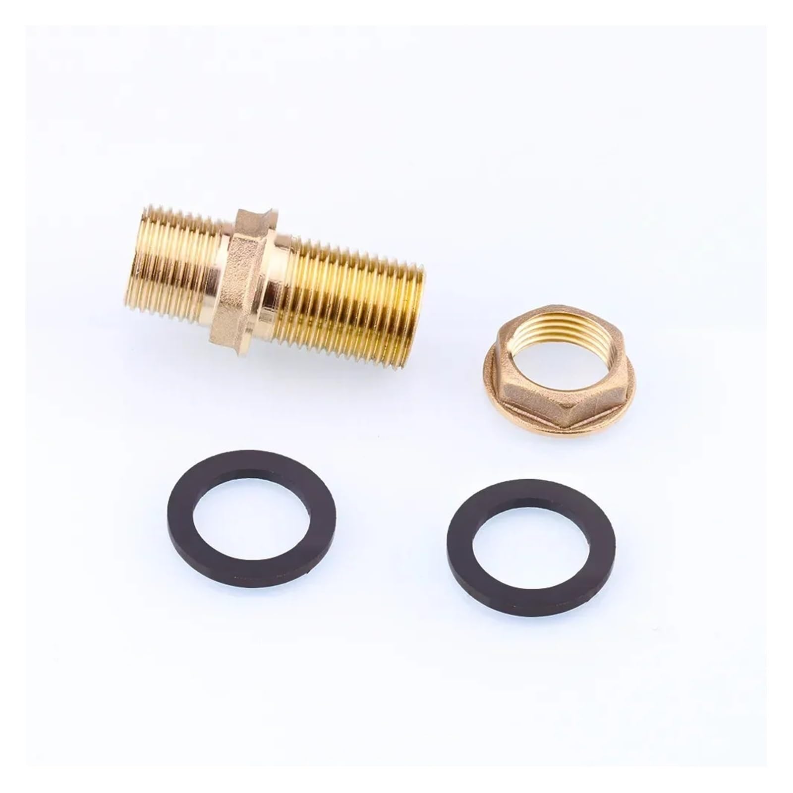 PAKMEZ 1" BSPP Male Thread Brass Pipe Fitting Water Tank Connector Bulkhead Adapter with Flat Washer Gasket