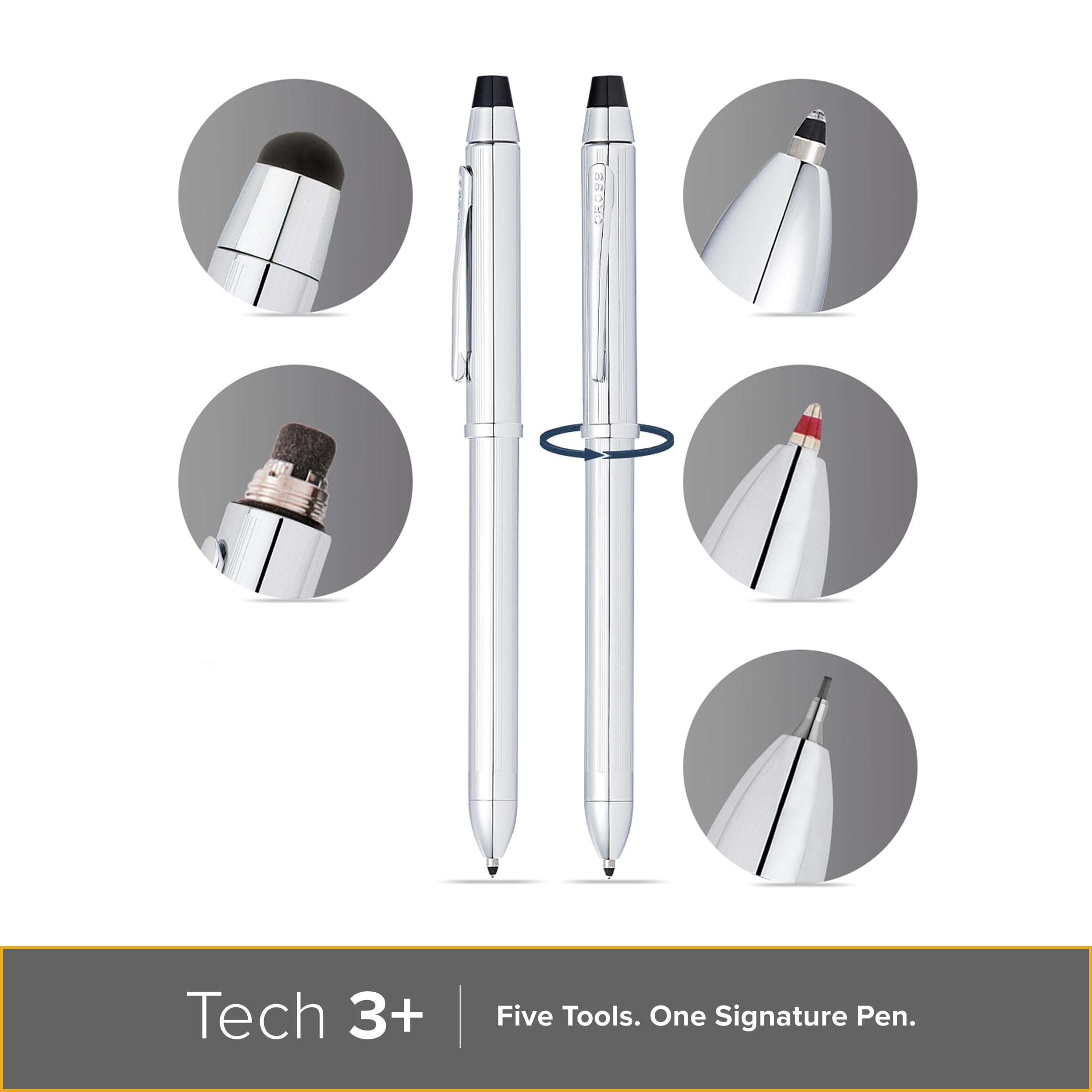 tachyon13さま専用③ Cross At00901 Tech3 Multifonksiyon Tükenmez Kalem Parlak Krom