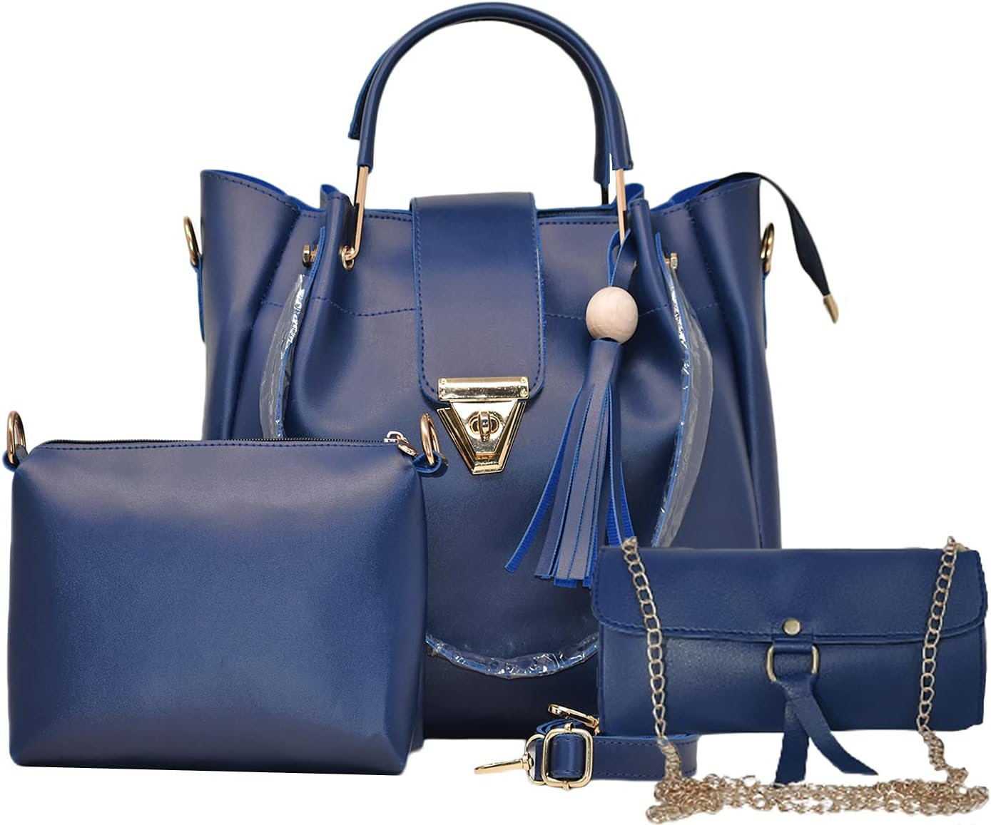 TYPIFY Women's Handbag With Sling Bag & Chain Wallet (Set of 3)