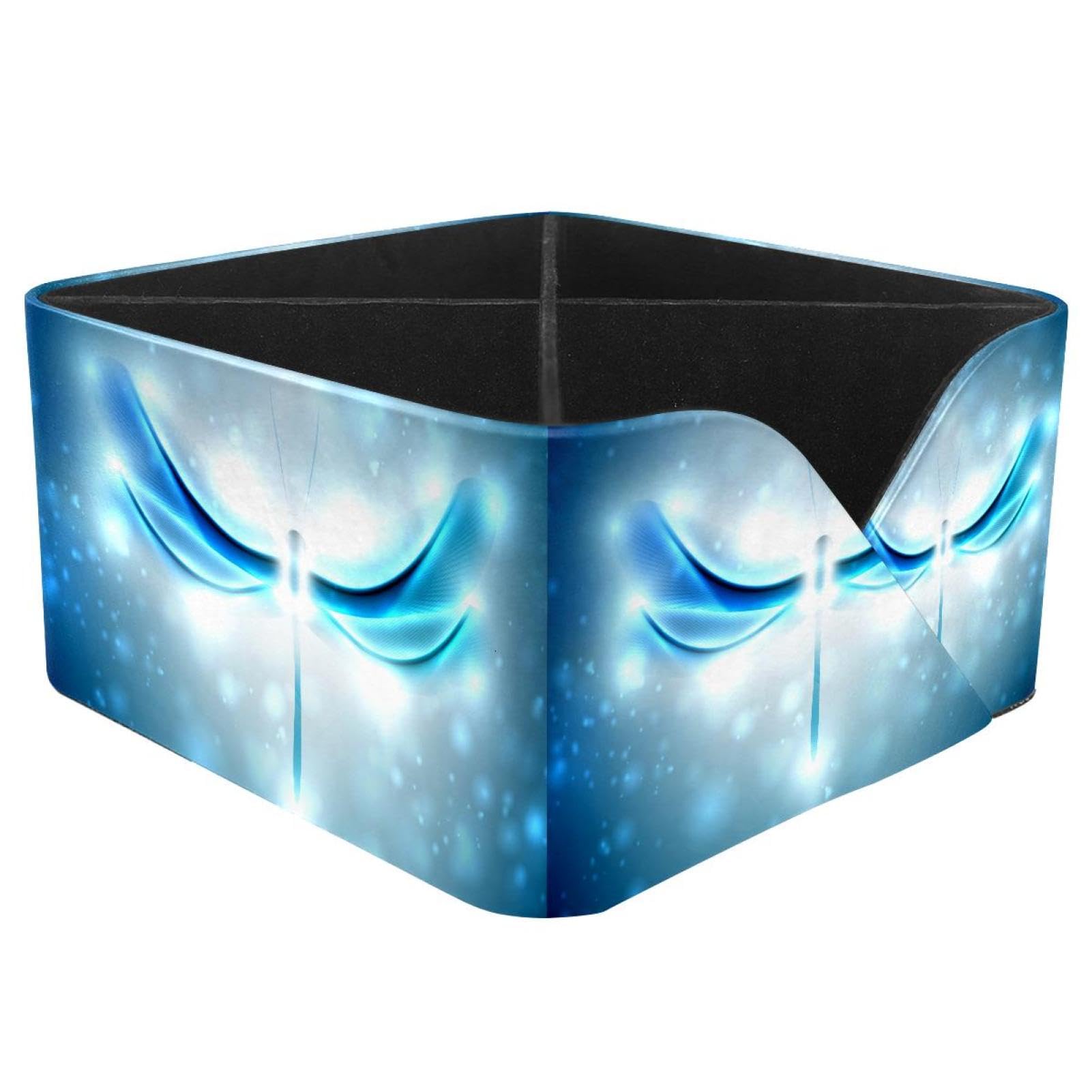 KengjuTesu Shiny Dragonfly Desktop Organizer Pen Holder, Rectangular Pencil Cup for Office, Study and Makeup Stations