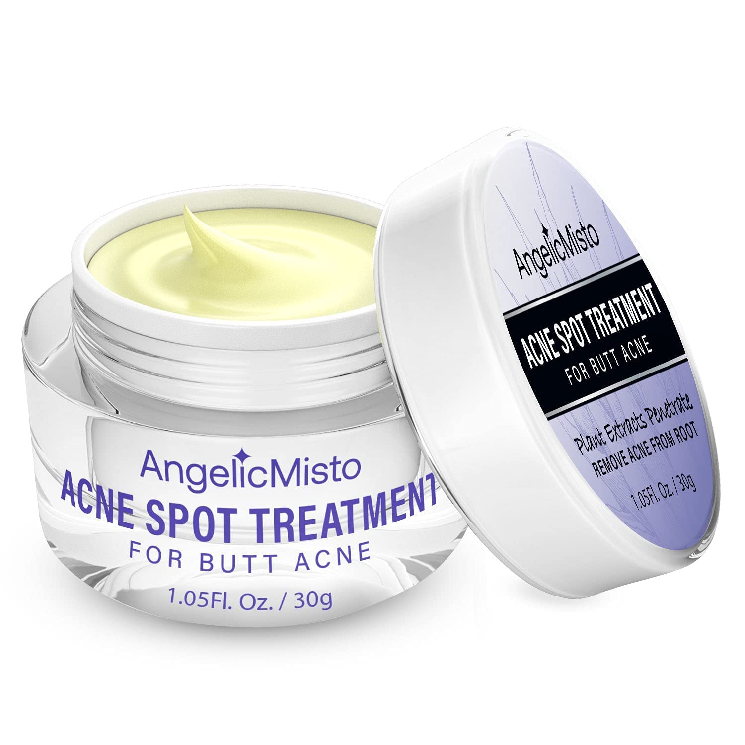 AngelicMisto Butt Acne Clearing Lotion, Butt Acne Clearing Treatment - Penetrate to Treat Buttocks Acne from Root, Gentle with Plant Extracts. 30G