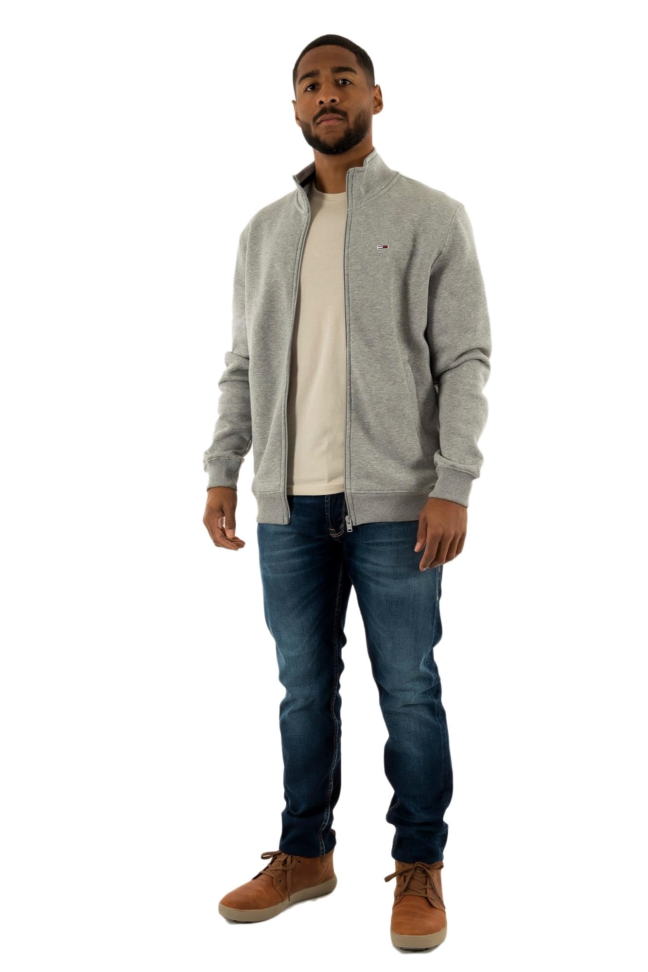 Tommy Jeans Uomo Felpa con Cerniera Fleece Zip Thru Regular Fit