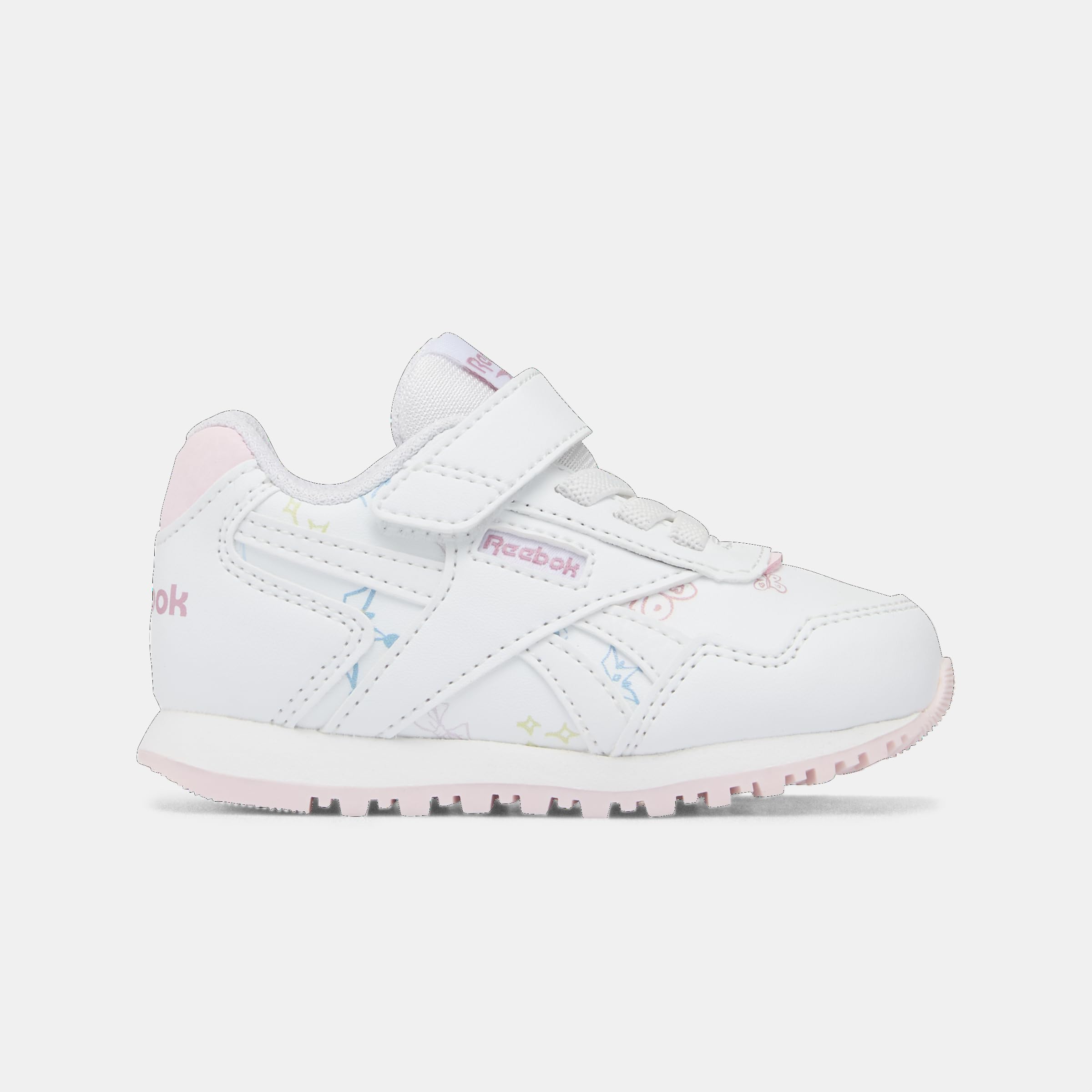 Reebok Unisex Baby Glide Elastic Lace & Top Strap Trainers, White Frostedberry DustyRose, 26.5 EU
