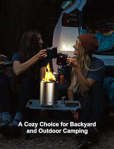 Miniatura 3 de Fogata de mesa de acero inoxidable de 6.9 pulgadas, perfecto para noches acogedoras para el hogar y el patio, chimenea de mesa sin humo con bolsa de