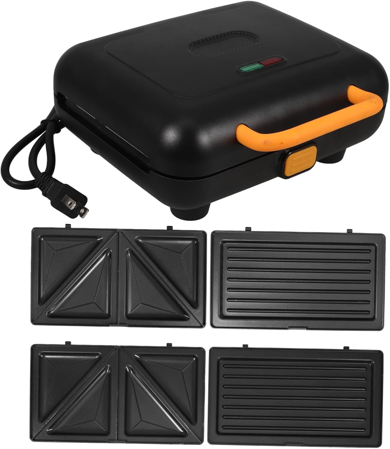 1set Waffle Maker Machine Kitchen Toaster Interchangeable Plates Compact Sandwich Maker for Breakfast Easy to Use Household Appliance Us