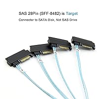 Vista 3 de Cable Mini-SAS a SAS: 0,5 M SFF-8087 a SAS SFF-8087 a SFF-8482 x4 con cable adaptador de alimentación SATA (1,6 pies)