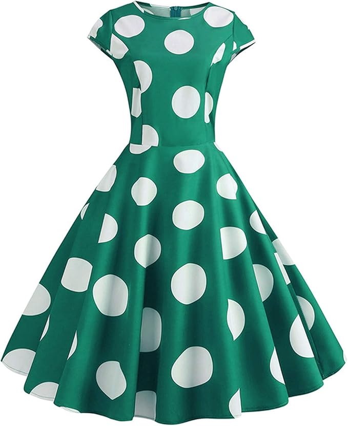 Amazon Co Jp レディース ドレス レトロワンピース コスチューム パーティードレス Vネック 半袖 水玉 Aライン 膝丈 洋服 復古 ヘプバーン風 ドレス 仮装 衣装 大きいサイズ 着痩せ おしゃれ 秋冬 お呼ばれ カクテル フォーマル 二次会 披露宴 結婚式 発表会 服