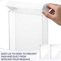 Vista 4 de Remerry 2 piezas de acrílico para folletos al aire libre de 6 x 9 pulgadas, caja de literatura transparente para montaje en pared con tapa blanca