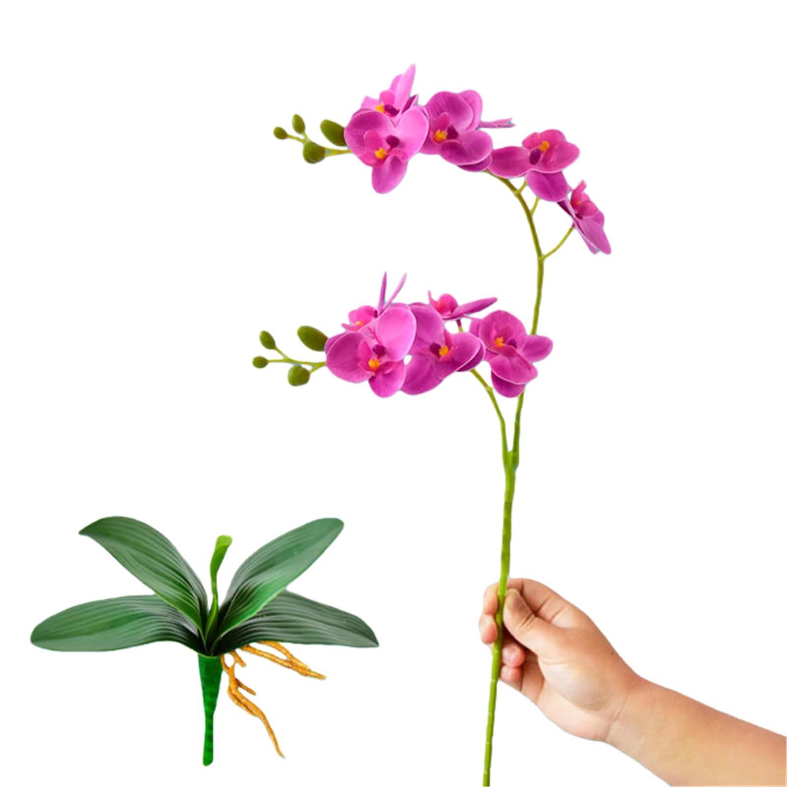 Plantas Artificiales de Interior orquídea Mariposa, Ideal for decoración del hogar, la Oficina o hoteles. Verdes Artificiales en Maceta.(Pink)
