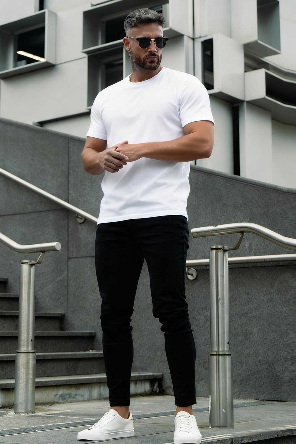 GINGTTO Men's Ripped Jeans Slim Fit Skinny Stretch Jeans Pants - Image 3