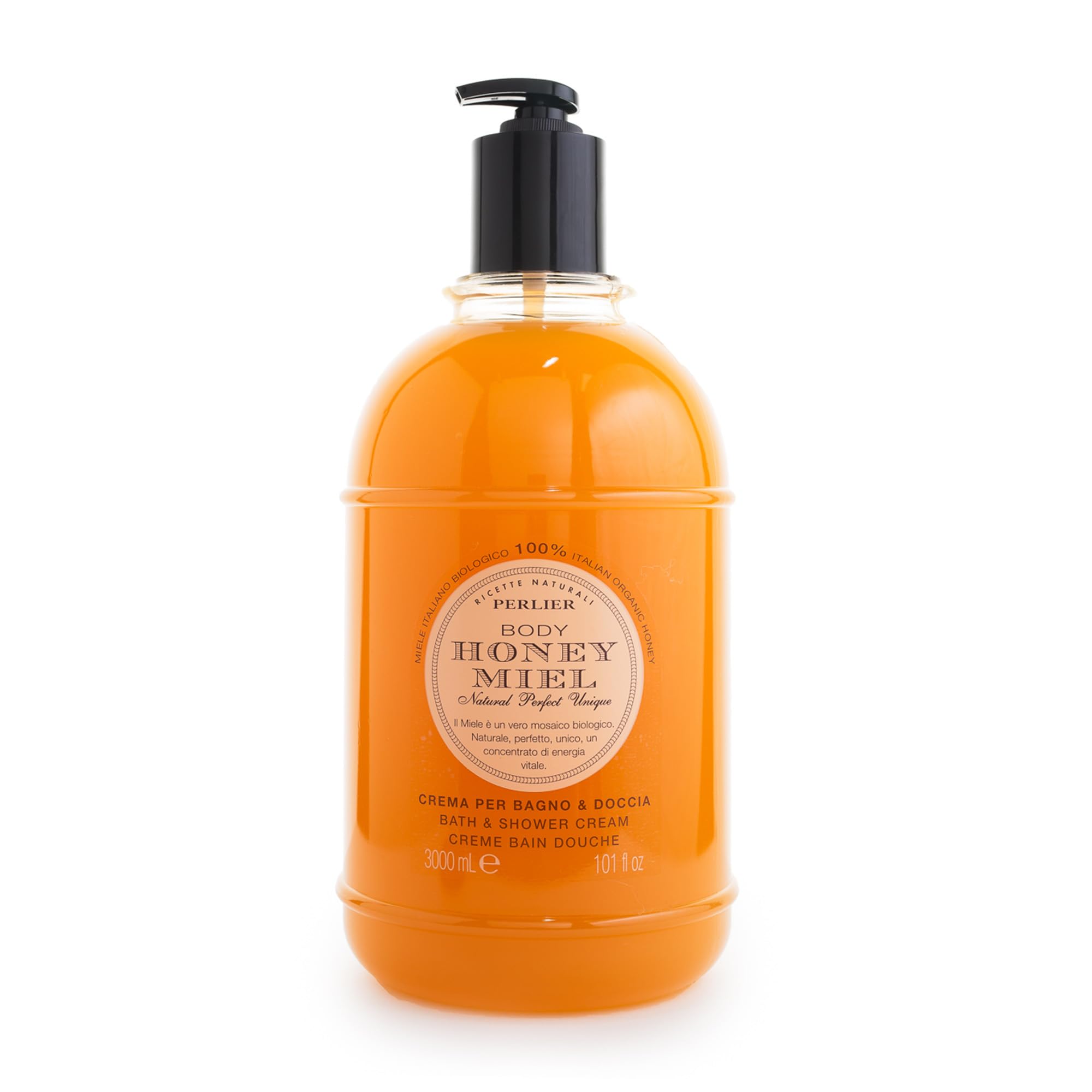 Perlier Honey Miel Badecreme – 3000 Ml Mit Honig & Orange, Mit Dosierer
