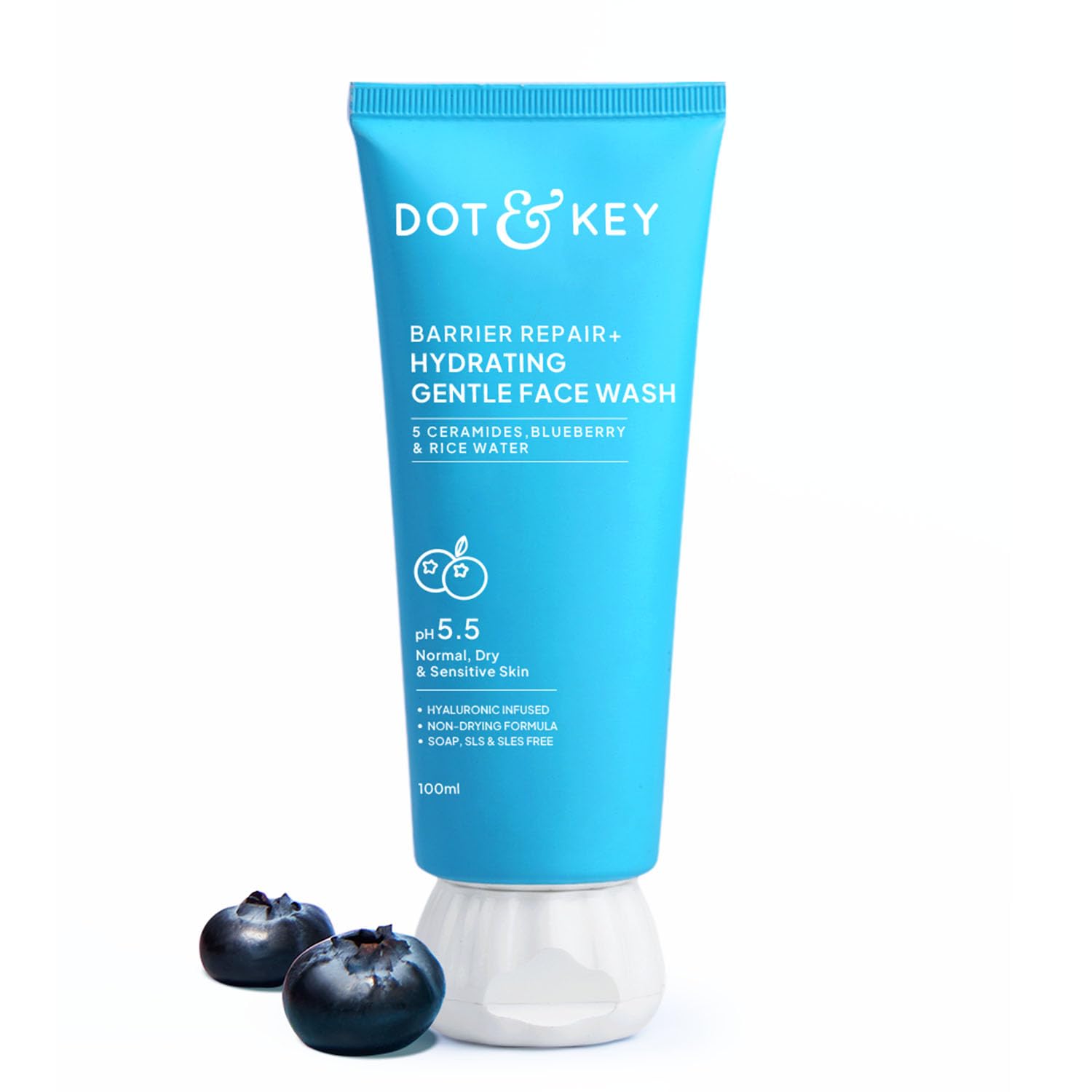 Dot & Key Barrier Repair Hydrating Gentle Face Wash With Probiotic, Hyaluronic, pH 5.5,Sulphate Free, 100ml