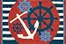 Jellybean Anchors Away Ships Wheel Nautical Sailing Area Accent Rug