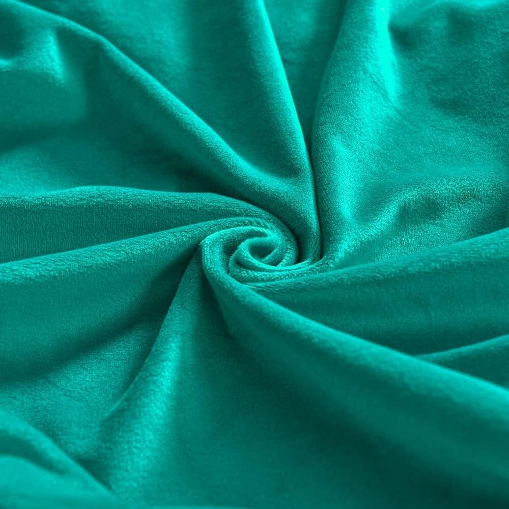 Velvet Copripoltrona con Orecchie Elasticizzato, Tinta unita 2-Pezzi Copridivano da 1 Posto con Fodera per Cuscino, Lavabile per Strandmon Bar Soggiorno Camera da Letto(Verde Giada)