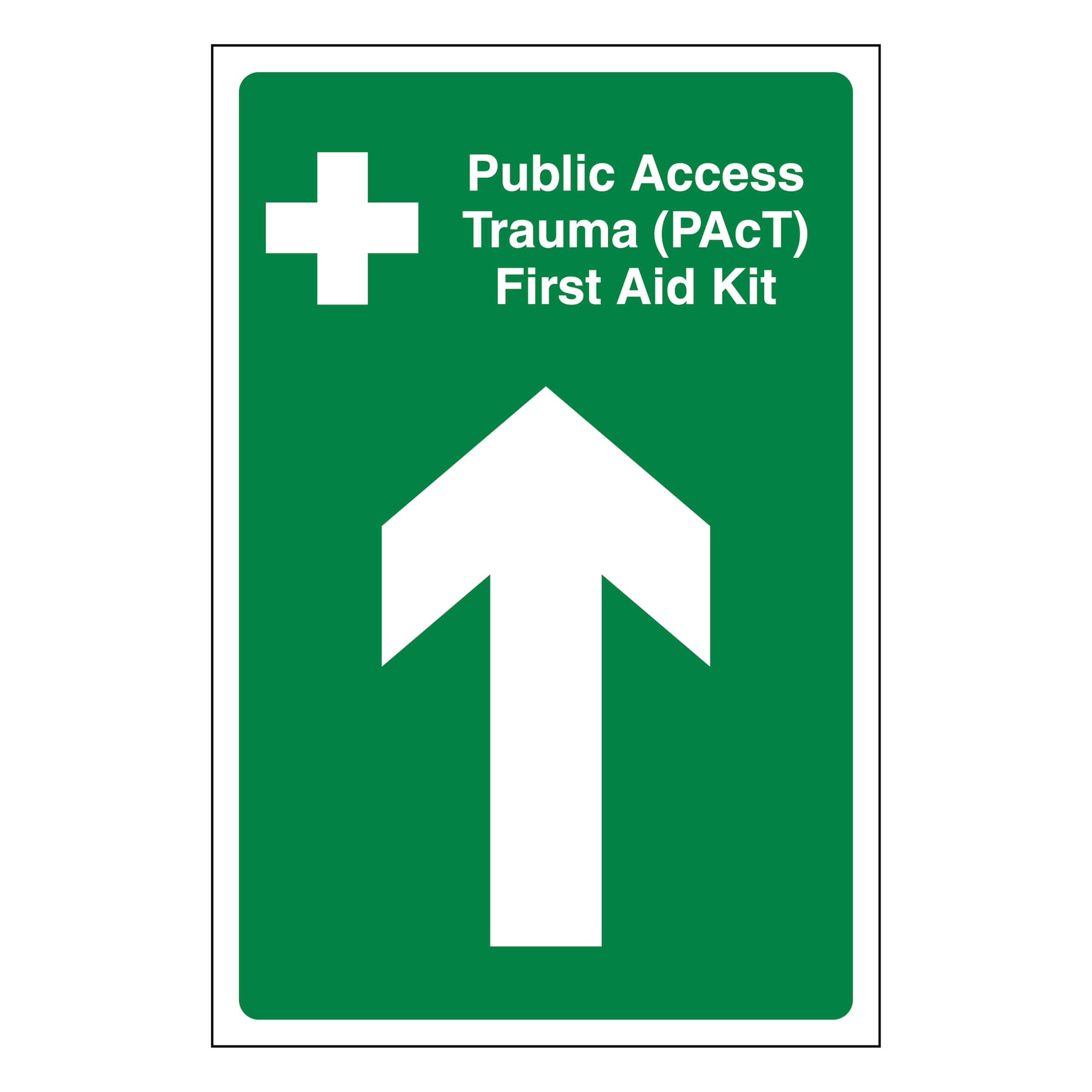 V Safety Public Access Trauma (PAcT) First Aid Kit Arrow Up 450 x 600 mm - 2mm Super-Tough Rigid Plastic