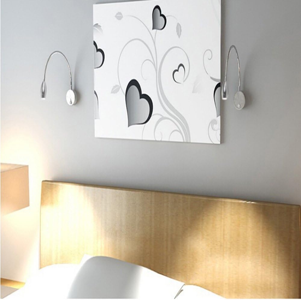 Flexible Gooseneck LED Bedside Light - Wall Mounted Spot Lamp with Switch, Perfect for Book Reading in Bed