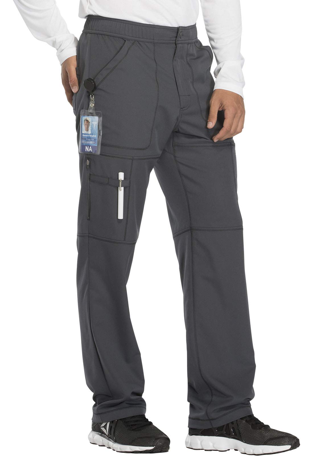 Dickies Dynamix Scrub spodnie dla mężczyzn z zamkiem błyskawicznym, inspirowane sportowym stretchem w czterech kierunkach i odprowadzającymi wilgoć DK110