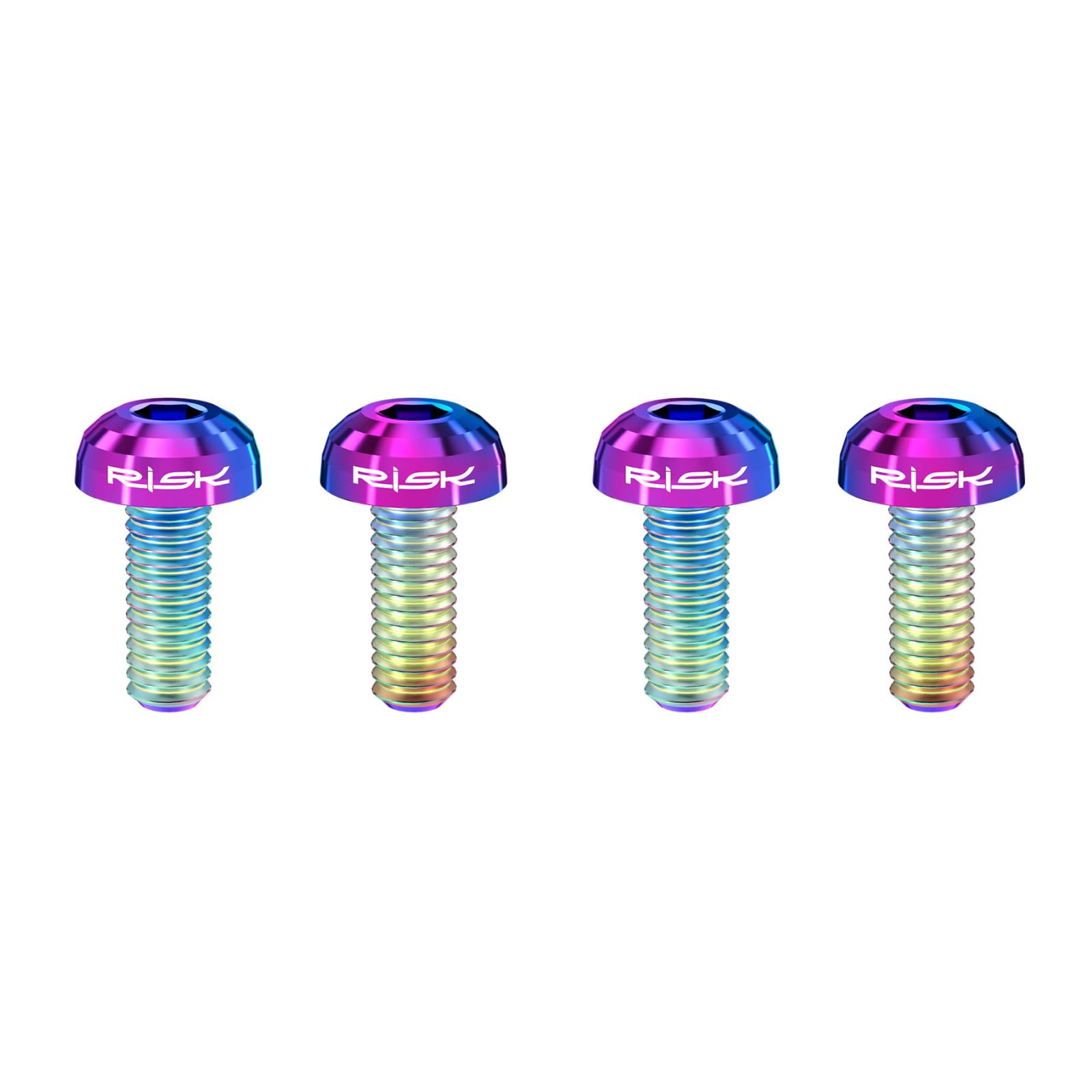 Low Profile Titanium Bolts for Bike Water Bottle Cages, M5X12 (Oil Slick, 4-Pack)